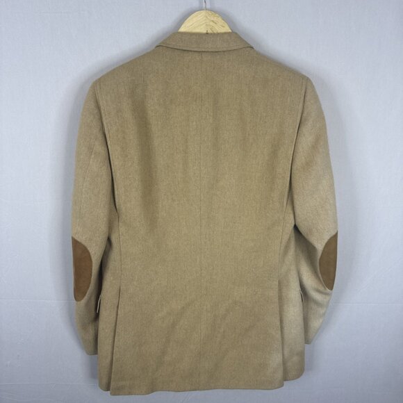 Chester Scott Armstrong’s Men 38 Camel Wool Blazer Elbow Patches Vintage - Picture 5 of 9